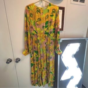 RIXO Emma Dress in 60s Retro Floral Print Sz 8